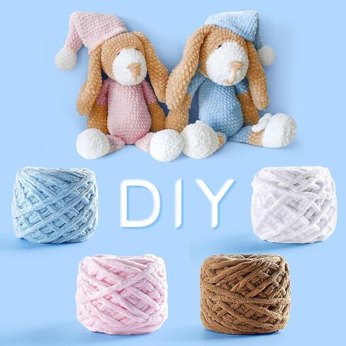 Chunky Chenille Yarn for Crocheting - Baby Blanket Yarn for Crochet Amigurumi Home Decor, Soft Thick Yarns for Beginners Hand Knitting 74 Yds 3.5 Oz Each Skein(Black) in Saudi Arabia