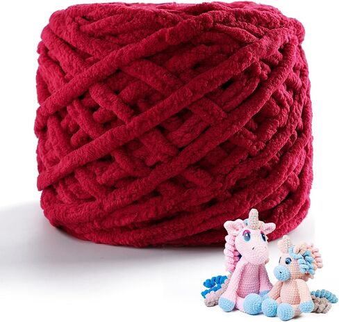 Chunky Chenille Yarn for Crocheting - Baby Blanket Yarn for Crochet Amigurumi Home Decor, Soft Thick Yarns for Beginners Hand Knitting 74 Yds 3.5 Oz Each Skein(Black) in Saudi Arabia