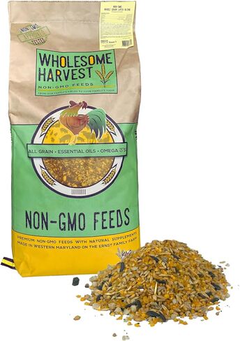 Non-GMO Soy and Corn Free Whole Grain Layer Blend 16% - Chicken Feed for Laying Hens and Ducks - Includes Essential Oils, Herbs, Oyster Shells, Vital Minerals, and Omega 3, 40lb in Saudi Arabia