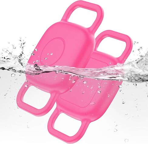 2-Pack Dog Collar Holder for Tile Life360 Mate (2024) 2022 Tracker, Waterproof Silicone Cover Full-Body Protective Case for Tile Mate Tracker Cat Collar, Ultra Durable, Scratch Resistant, Neon Pink in Saudi Arabia