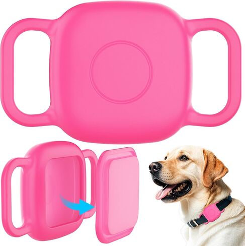 2-Pack Dog Collar Holder for Tile Life360 Mate (2024) 2022 Tracker, Waterproof Silicone Cover Full-Body Protective Case for Tile Mate Tracker Cat Collar, Ultra Durable, Scratch Resistant, Neon Pink in Saudi Arabia