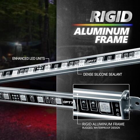 OPT7 Aura Pro Underglow Kit for Trucks Trailers w/App Control, Waterproof Rigid Aluminum LED Bars, Soundsync, Multi Colors Mode, Door Assist, iOS/Android Bluetooth, Exterior Neon Under Car Lights in Saudi Arabia