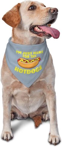 I'm Just Here for The Hot Dogs,Reversible Triangle Bibs Pet Scarf, Holiday Party Photography Props (hot Dog) in Saudi Arabia
