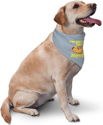 I'm Just Here for The Hot Dogs,Reversible Triangle Bibs Pet Scarf, Holiday Party Photography Props (hot Dog) in Saudi Arabia