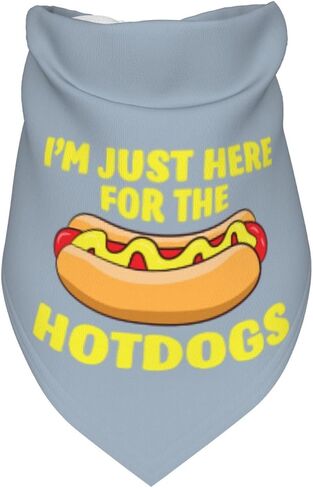 I'm Just Here for The Hot Dogs,Reversible Triangle Bibs Pet Scarf, Holiday Party Photography Props (hot Dog) in Saudi Arabia
