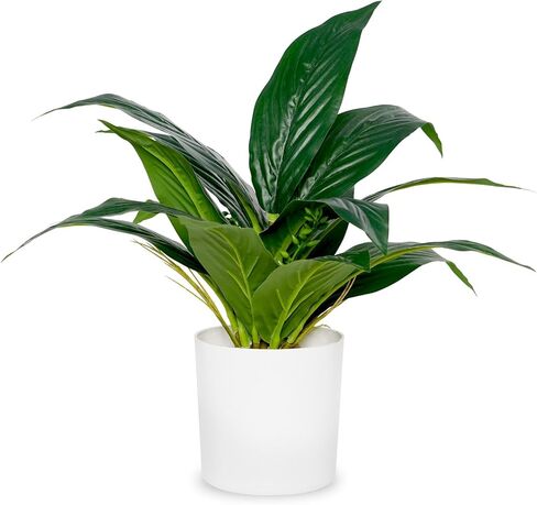 Artificial Fake Snake Plant Potted Tropical Faux Sansevieria Trifasciata Plants in White Plastic Pots Perfect for Indoor Home Decor Modern Living Room Office Housewarming Gift 103 in Saudi Arabia