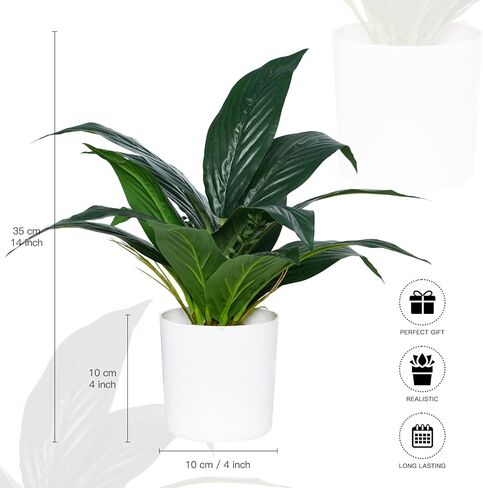 Artificial Fake Snake Plant Potted Tropical Faux Sansevieria Trifasciata Plants in White Plastic Pots Perfect for Indoor Home Decor Modern Living Room Office Housewarming Gift 103 in Saudi Arabia
