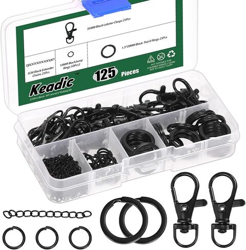 Keadic 125Pcs Keychain Making Kit Contains Swivel Clasps, Key Chain Rings, Open Jump Rings, Chain Extenders and Jewelry Pliers, Jewelry Making Supplies for Necklace Bracelet(Bronze) in Saudi Arabia