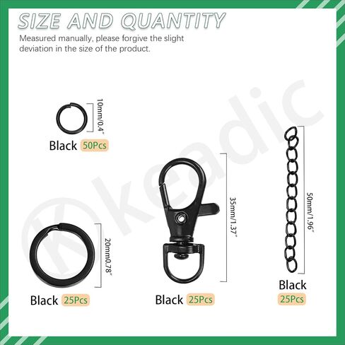 Keadic 125Pcs Keychain Making Kit Contains Swivel Clasps, Key Chain Rings, Open Jump Rings, Chain Extenders and Jewelry Pliers, Jewelry Making Supplies for Necklace Bracelet(Bronze) in Saudi Arabia