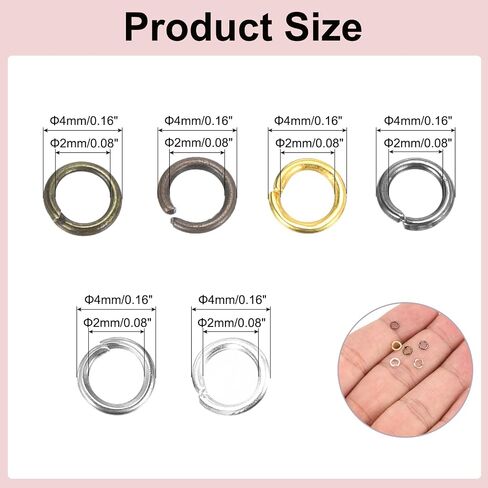 MECCANIXITY 4mm Open Jump Rings Iron Round Ring Connectors for Jewelry Making Tools Supplies Jewelry DIY Crafts Keychains Rings, 6 Color in Saudi Arabia