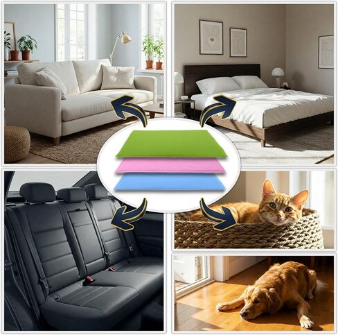 Reversible Dog and Cat Cushion - Soft and Absorbent Fleece Side and Smooth and Cool Polyester Side - Portable - 55.1 x 27.6 in - Green in Saudi Arabia