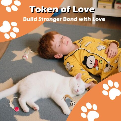 Cat Bouncy Ball Toys Sports Style, 3 Pack with Feathers, Durable Interactive Chase and Pounce Toys for Indoor Cat Exercise, Suitable for All Breeds in Saudi Arabia