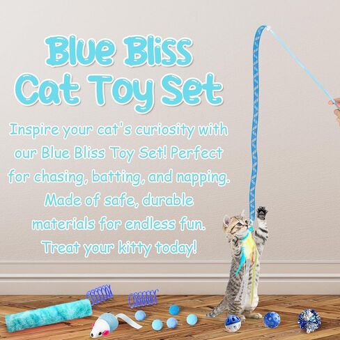 24 Pcs Cat Toys Set Interactive Kitten Toys Pack Including Collapsible Play Tunnel Feather Teaser Wand Fuzzy Ball Springs Pillow Mouse Bells for Indoor Cats Puppy (Pink) in Saudi Arabia