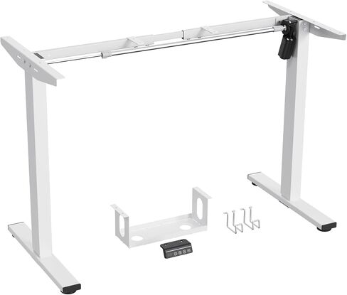 Electric Standing Desk Frame Adjustable Height, Stand up Home Office Desk Frame, 36 to 51 Inches Sit Stand Desk Frame with Memory Preset (White) in Saudi Arabia