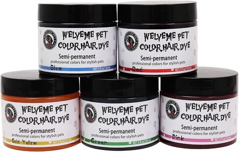 Semi-Permanent Dog Hair Dye, Food-Grade Pigment Dog Dye, Pet Hair Dye Used by Grooming Salons, Cats and All Pets Can be Bathed in Saudi Arabia