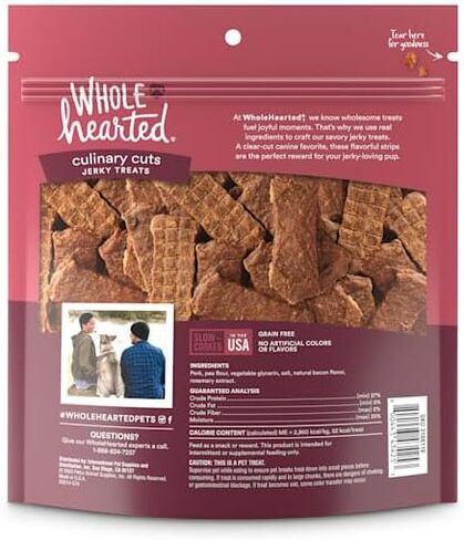 WholeHearted Culinary Cuts Thick Cut Bacon Recipe Jerky Dog Treats 16 oz. in Saudi Arabia