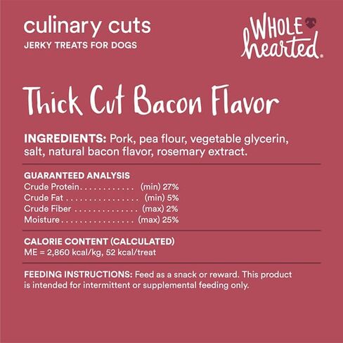 WholeHearted Culinary Cuts Thick Cut Bacon Recipe Jerky Dog Treats 16 oz. in Saudi Arabia