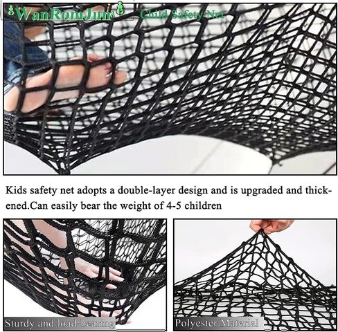 Climbing Cargo Net for Kids - Double Layers Heavy Duty Playground Safety Net, Outdoor Climbing Net for Treehouse Accessories, Backyard, Jungle Obstacle Training & Adventure(6.5x9.8ft),Black in Saudi Arabia