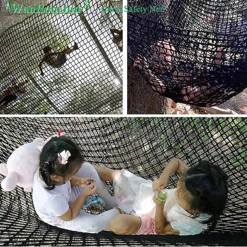 Climbing Cargo Net for Kids - Double Layers Heavy Duty Playground Safety Net, Outdoor Climbing Net for Treehouse Accessories, Backyard, Jungle Obstacle Training & Adventure(6.5x9.8ft),Black in Saudi Arabia