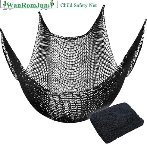 Climbing Cargo Net for Kids - Double Layers Heavy Duty Playground Safety Net, Outdoor Climbing Net for Treehouse Accessories, Backyard, Jungle Obstacle Training & Adventure(6.5x9.8ft),Black in Saudi Arabia