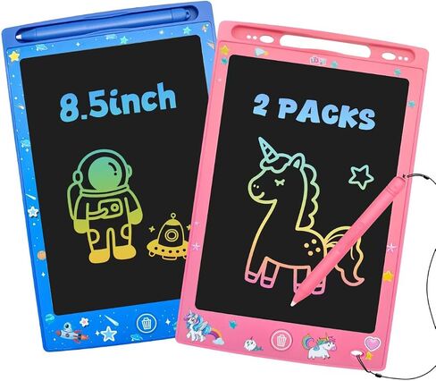 2 Pack LCD Writing Tablet for Kids, Erasable and Reusable Toddler Doodle Board in 8.5 inch, Ideal Educational Drawing Pad for Learning Toy for Ages 3-8 Gifts for Girls Boys in Saudi Arabia