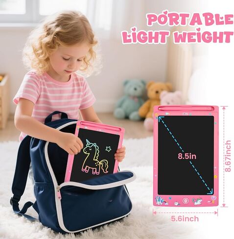 2 Pack LCD Writing Tablet for Kids, Erasable and Reusable Toddler Doodle Board in 8.5 inch, Ideal Educational Drawing Pad for Learning Toy for Ages 3-8 Gifts for Girls Boys in Saudi Arabia