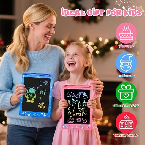 2 Pack LCD Writing Tablet for Kids, Erasable and Reusable Toddler Doodle Board in 8.5 inch, Ideal Educational Drawing Pad for Learning Toy for Ages 3-8 Gifts for Girls Boys in Saudi Arabia