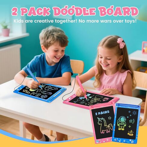 2 Pack LCD Writing Tablet for Kids, Erasable and Reusable Toddler Doodle Board in 8.5 inch, Ideal Educational Drawing Pad for Learning Toy for Ages 3-8 Gifts for Girls Boys in Saudi Arabia