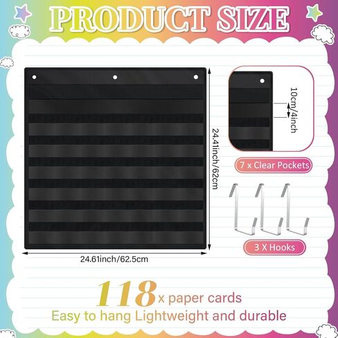 119 Pcs Classroom Calendar Pocket Chart Black Monthly Bulletin Board Set Seasons Festival Weather Farmhouse Calendar Set for Classroom Decoration Back to School Supplies (Bright Composition) in Saudi Arabia