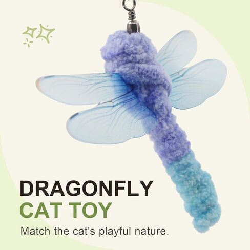 SONGWAY Insect Cat Toy Refills - 10 Pieces Dragonfly Toy Replacements for Indoor Cats, Interactive Cat Toy Wand Attachments in Saudi Arabia