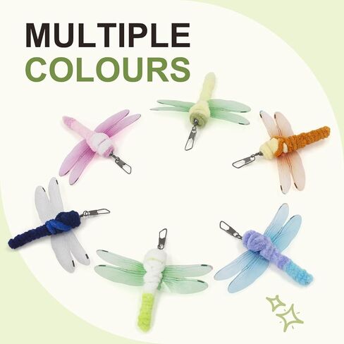 SONGWAY Insect Cat Toy Refills - 10 Pieces Dragonfly Toy Replacements for Indoor Cats, Interactive Cat Toy Wand Attachments in Saudi Arabia