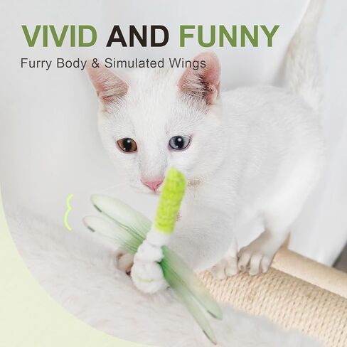 SONGWAY Insect Cat Toy Refills - 10 Pieces Dragonfly Toy Replacements for Indoor Cats, Interactive Cat Toy Wand Attachments in Saudi Arabia