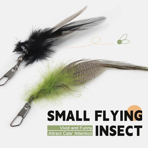 SONGWAY Insect Cat Toy Refills - 10 Pieces Dragonfly Toy Replacements for Indoor Cats, Interactive Cat Toy Wand Attachments in Saudi Arabia
