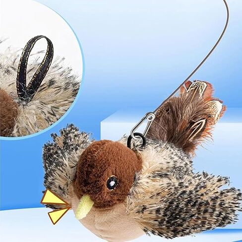Flappy Bird Cat Toy, Interactive Flying Bird Cat Toy for Indoor Cats, Simulated Chirping Birds Cats Toys Flapping Wings, Flapping Birds Toys with Catnip (B) in Saudi Arabia