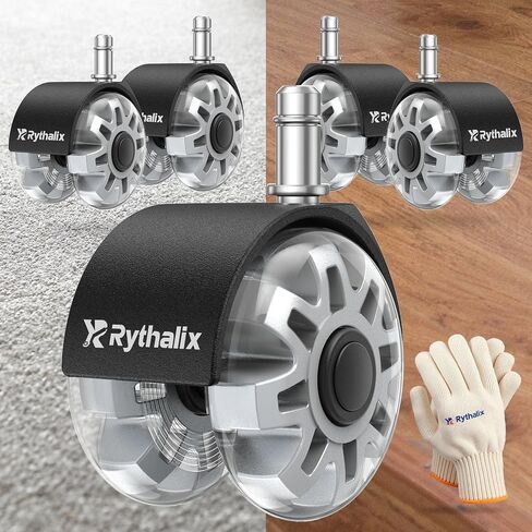 3 "عجلات كرسي المكتب مجموعة من 5 - عجلات Desk Chair Caster ، ملاءمة ناعمة وهادئة ، عالمية لمعظم كراسي المكتب/المكتب/الألعاب ، آمنة على السجاد والأرضيات الصلبة in Kuwait