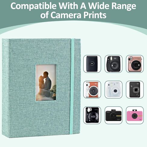 vivinin 2PCS Polaroid Photo Album, 2x3 Inch Pockets Mini Photo Album for 104 Pockets Hold 208 Pictures, Linen Hardcover Polaroid Album Book for Photos, Family Anniversaries, Baby Vacations (Green) in Kuwait
