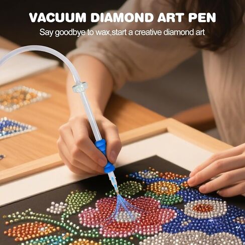Baooohee Electric Diamond Painting Pen-Vacuum Diamond Paint Pen ، 40pcs Paint Painting Associory Tools-Adult Diamond Painting Kit لتنظيف الأحجار الكريمة AB ، بدون شمع مطلوب (أزرق) in Kuwait