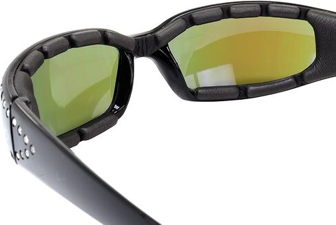 Global Vision Marilyn-3 Padded Motorcycle Riding Sunglasses for Women Smoke Lens UV 400 Protection Rhinestone Bling in Saudi Arabia