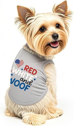 4th of July Dog Outfit Independence Day Dog Shirt Red White and Woof Funny Holiday Pet Clothes in Kuwait