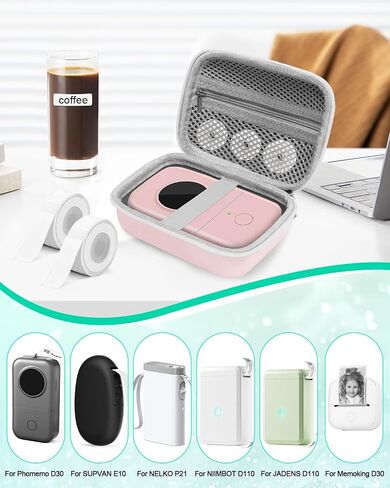 حالة صانع الملصقات UCEC متوافقة مع Phomemo D30 ، لـ Niimbot D1110 D101 ، لـ Supvan E10 ، لـ Nelko P21 - منظم تخزين EVA الصلب لأشرطة التسمية ، كابل الشحن (الأخضر ، 6.1 "x4.1" x3.2 ") in Kuwait