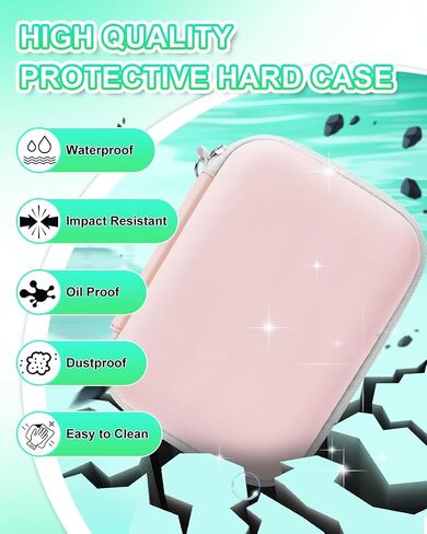 حالة صانع الملصقات UCEC متوافقة مع Phomemo D30 ، لـ Niimbot D1110 D101 ، لـ Supvan E10 ، لـ Nelko P21 - منظم تخزين EVA الصلب لأشرطة التسمية ، كابل الشحن (الأخضر ، 6.1 "x4.1" x3.2 ") in Kuwait