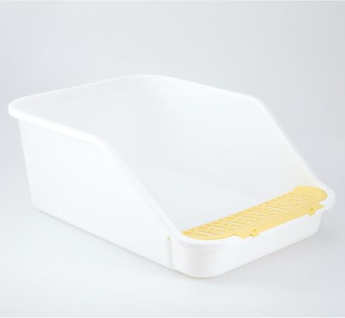 SpaceTime Large Cat Litter Box with High Sides,Cat Boxes for Indoor Cats,Cat Litter Pan for Kitty,Litter Box with Low Entry,Easy to Clean,Anti-Splashing(White) in Kuwait