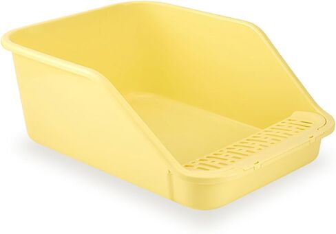 SpaceTime Large Cat Litter Box with High Sides,Cat Boxes for Indoor Cats,Cat Litter Pan for Kitty,Litter Box with Low Entry,Easy to Clean,Anti-Splashing(White) in Kuwait