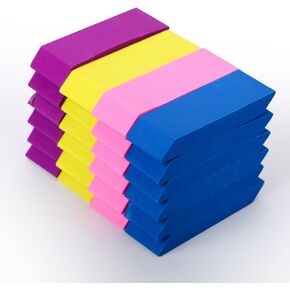 AmoreAngel Crafts 24 Pcs Colorful Block Erasers — Bright Pencil Eraser for Writing Correction, 4 Colors Bulk Pack for School and Office