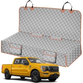 Dog Car Seat Cover for Mid-Size Truck, Compatible with Toyota Tacoma/Hilux, Ford Ranger, Chevy Colorado/GMC Canyon, Nissan Frontier, Honda Ridgeline, Jeep Gladiator, 600D Waterproof Pet Seat
