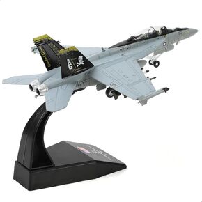 1/100 Scale F/A-18 Super Hornet Fighter Jet Model U.S. Navy Attack Aircraft VFA 103 Jolly Rogers Miniature Metal Diecast Airplane Model Kit with Stand for Adults Collection or Gift