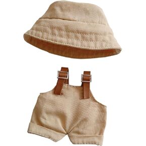 Clothes for Doll (NO Doll), Hat & Overalls Set for 17cm Accessories Suit, Cute Clothes for Dress up Unique Style(Style F)