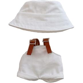 Clothes for Doll (NO Doll), Hat & Overalls Set for 17cm Accessories Suit, Cute Clothes for Dress up Unique Style(Style G)