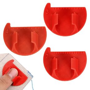 3 Pcs Sewing Finger Rulers, Mini Hand Sewing Thumb Guide 2/3/4mm Finger Ruler Template Kit for Precision Hand Quilting Tool (Yellow)