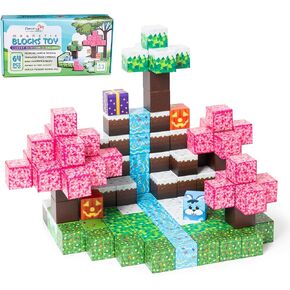 Magnetic Building Blocks -64 PCS Magnetic Building, Minecraft Blocks Magnet Cube Toys, Toys for Kids,Boys & Girls Age 3+, Birthday Gifts